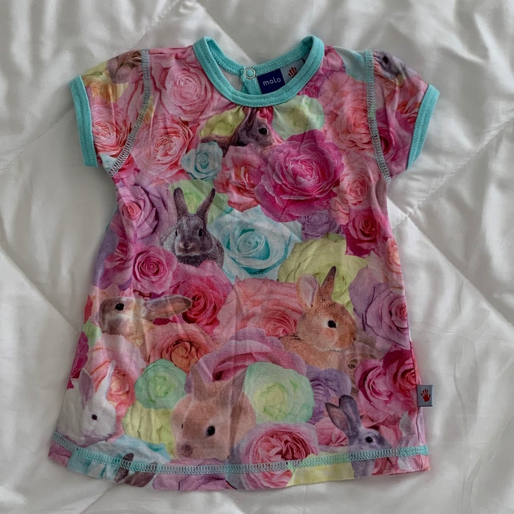 Spring Dress w/Bunnies&Roses from Molo